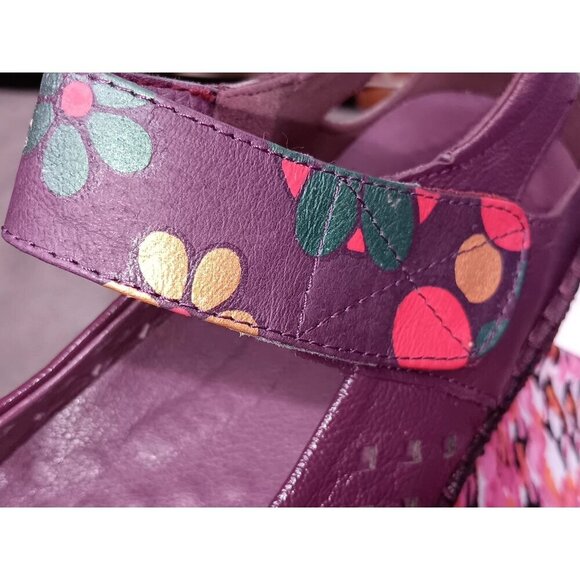 Tin Rui Shoes Womens 7.5 Slip On  Mary Jane Leather Multicolor Comfort Flower - Picture 11 of 12